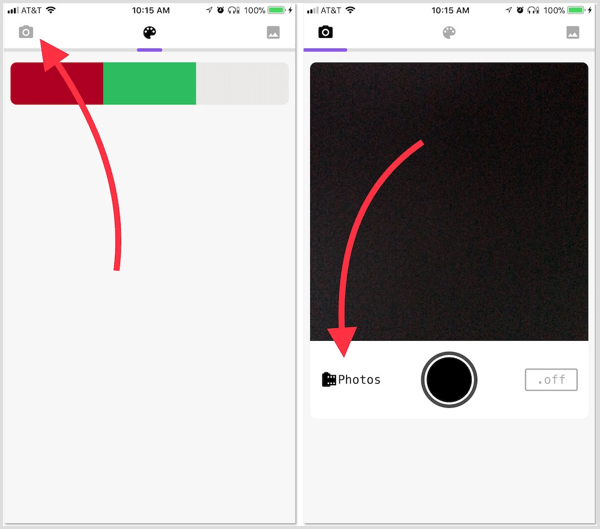 Palette Cam-appen får hex-koder