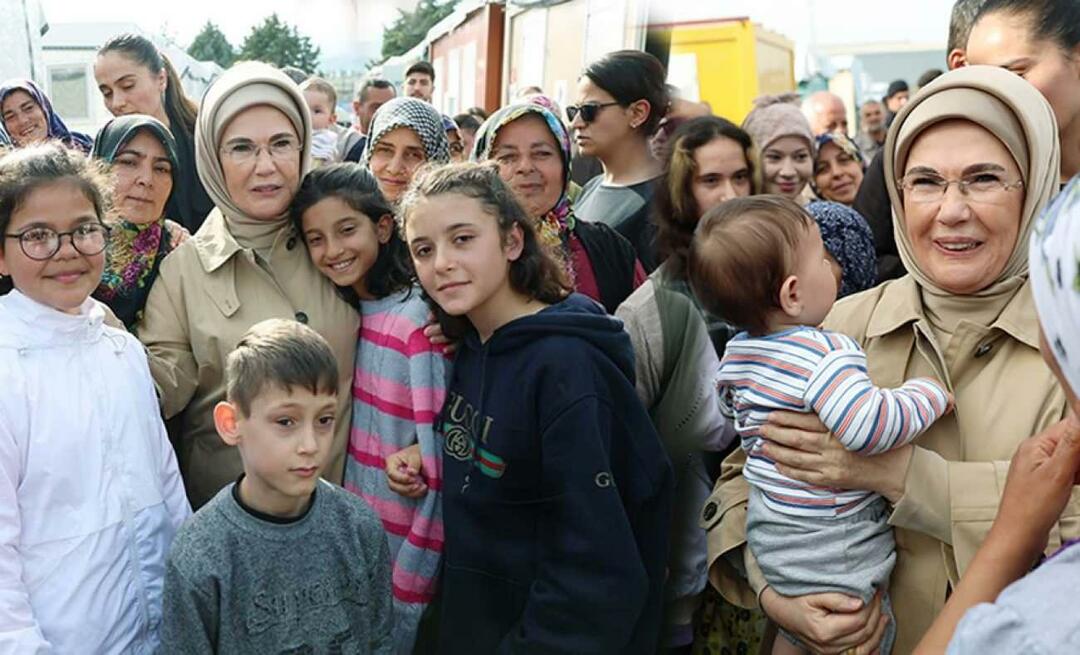 Emine Erdoğan mødtes med jordskælvsofre i Hatay