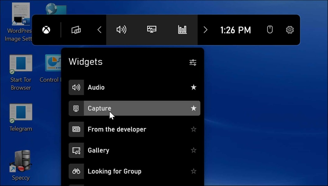 widgets tage et skærmbillede på Windows 11