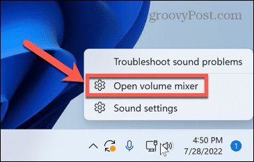windows åben volumen mixer