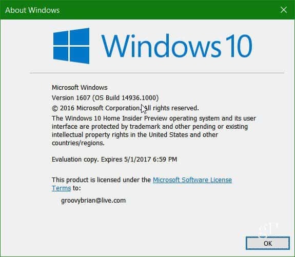 Microsoft frigiver Windows 10 Insider Preview Build 14936
