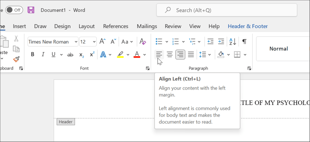 formater APA-stil i Microsoft Word