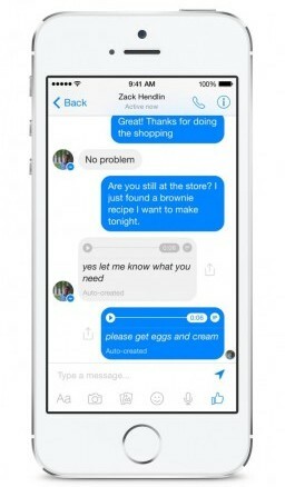 Facebook Messenger tester tale-til-tekst-funktionen.
