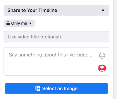 opsæt Facebook Live stream til Only Me fortrolighedsindstilling