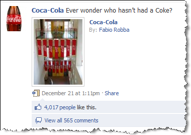 coca-cola på facebook