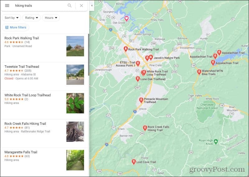 google maps vandrestier