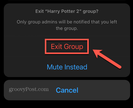 whatsapp exit gruppe
