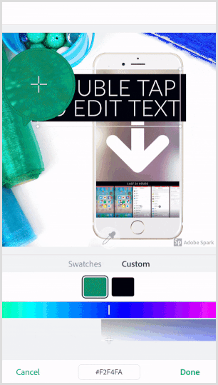 Adobe Spark Post pipette værktøj