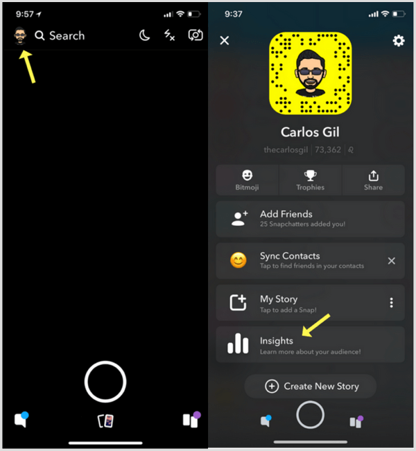 Snapchat Insights hvordan man får adgang