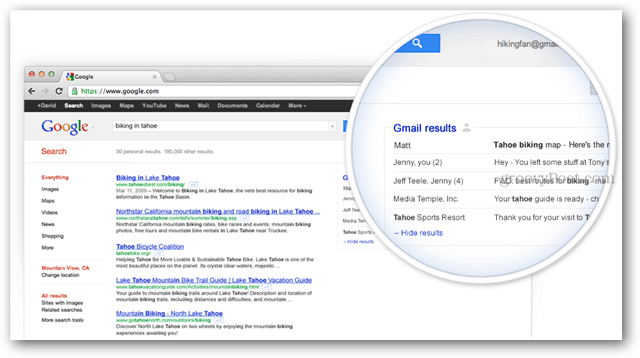 gmail-resultater i Google-søgning