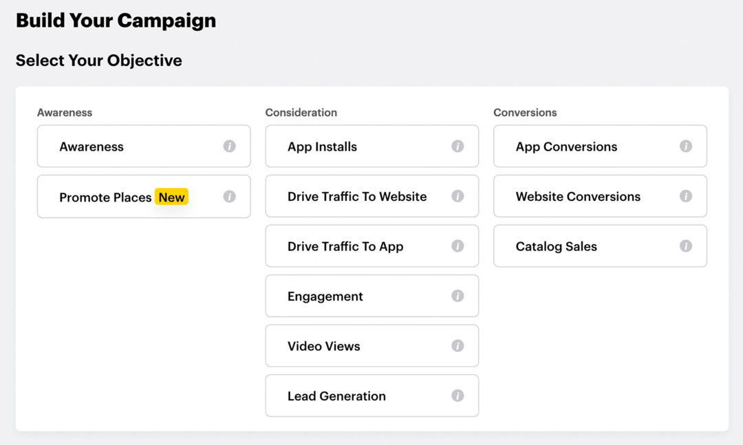 vælg mål for Snapchat Instant Create-kampagne