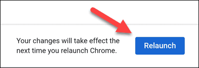 Knap til at genstarte Chrome på mobilen