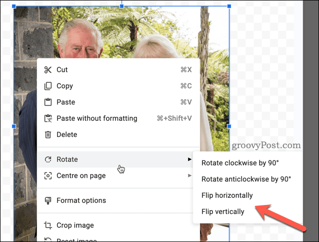 Vend et billede i Google Docs