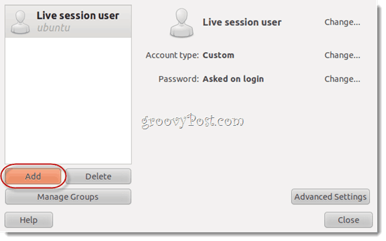 live session bruger ubuntu
