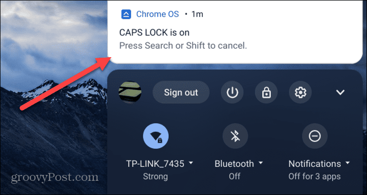 Caps Lock-aktiveret Chromebook