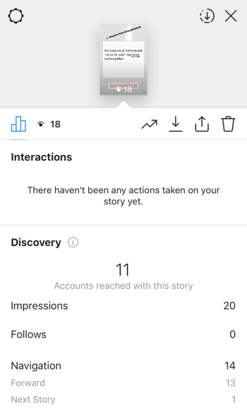 Se Instagram Stories ROI-data, trin 9.
