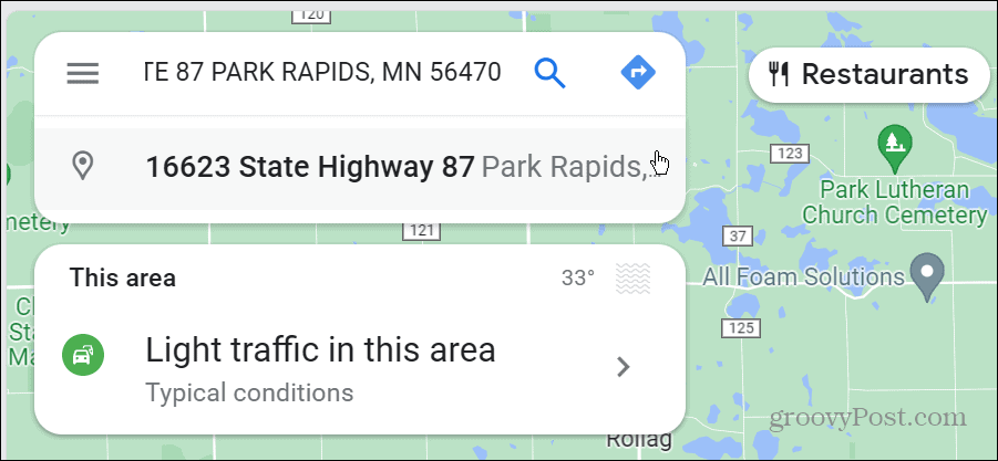 søg på google maps