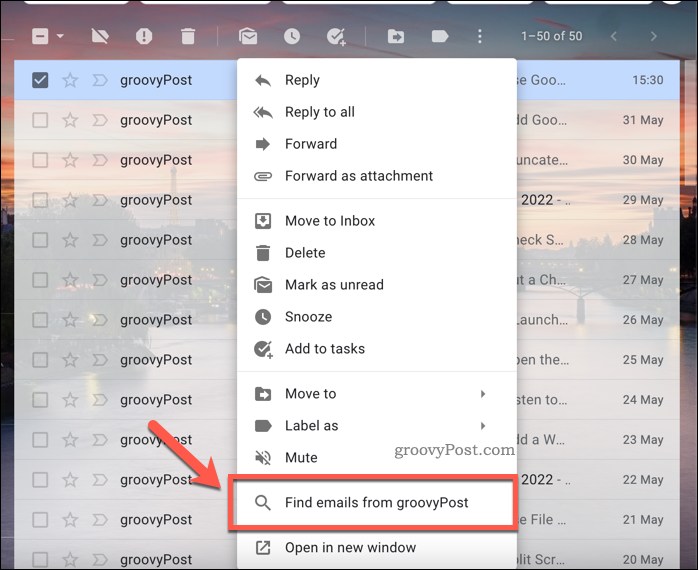 Gmail Find e-mails fra Indstillinger