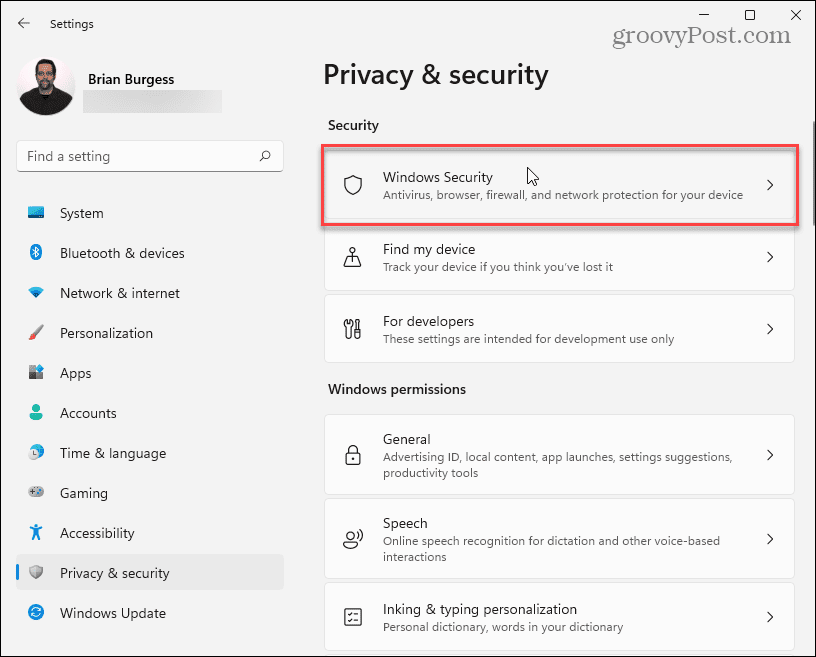 Privatliv og sikkerhed windows 11