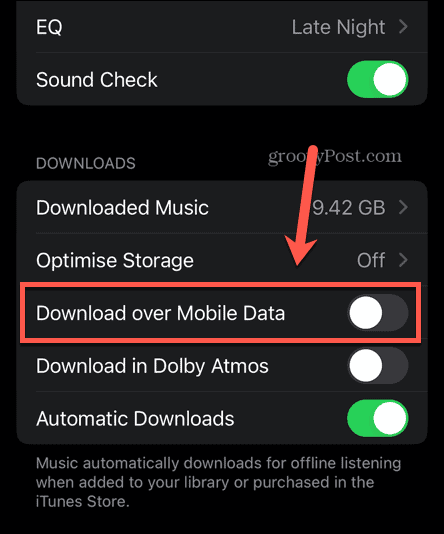 apple music mobildata fra