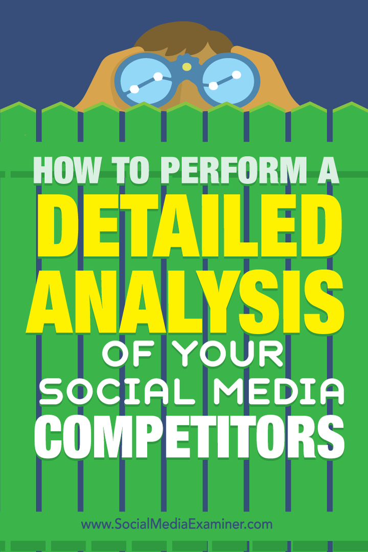 Sådan udføres en detaljeret analyse af dine sociale mediekonkurrenter: Socialmedieeksaminator