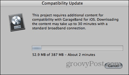 GarageBand-kompatibilitetsopdatering