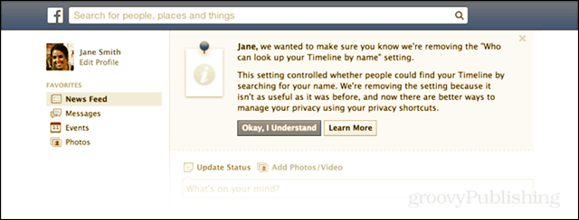 Facebook fjerner muligheden for privatlivets fred for at skjule profil fra søgning