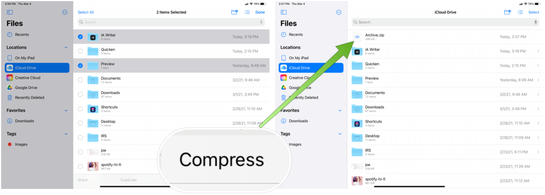 Komprimer filer på iPad