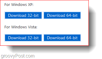Windows XP og Windows Vista 32-bit og 64-bit Downloads
