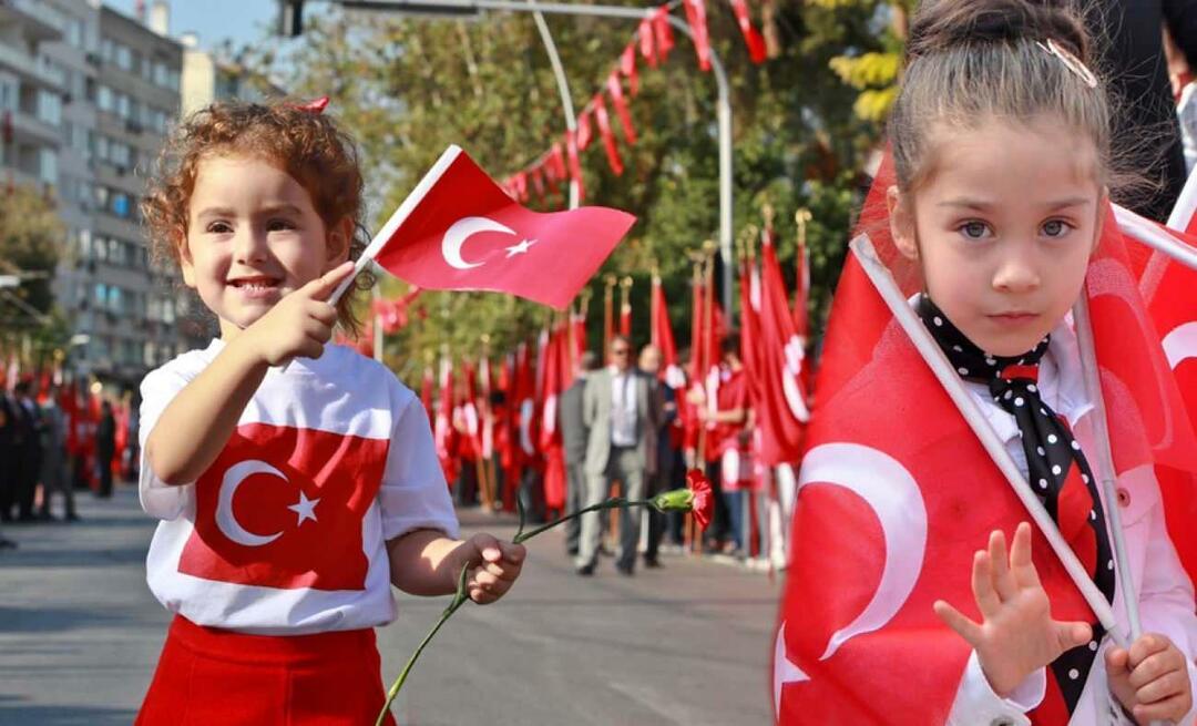 Hvor kan man købe det tyrkiske flag til republikkens dag den 29. oktober? Hvor er det tyrkiske flag placeret?