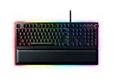 Razer Huntsman Elite Gaming Keyboard: Hurtige tastaturkontakter - Lineære optiske kontakter - Chroma RGB-belysning - Magnetisk plys håndledsstøtte - Dedikerede medietaster og skive - Klassisk sort