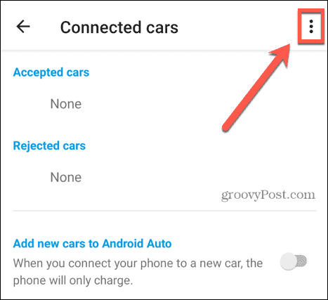 Android auto ikon med tre prikker
