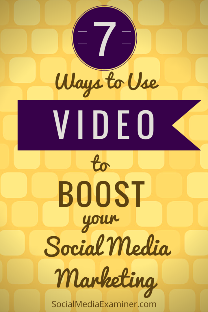 syv måder at bruge video til at øge din sociale medieindsats