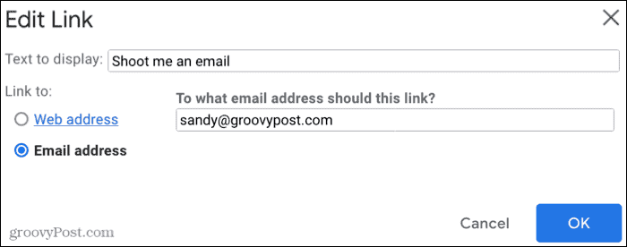 Indtast e -mailadressen