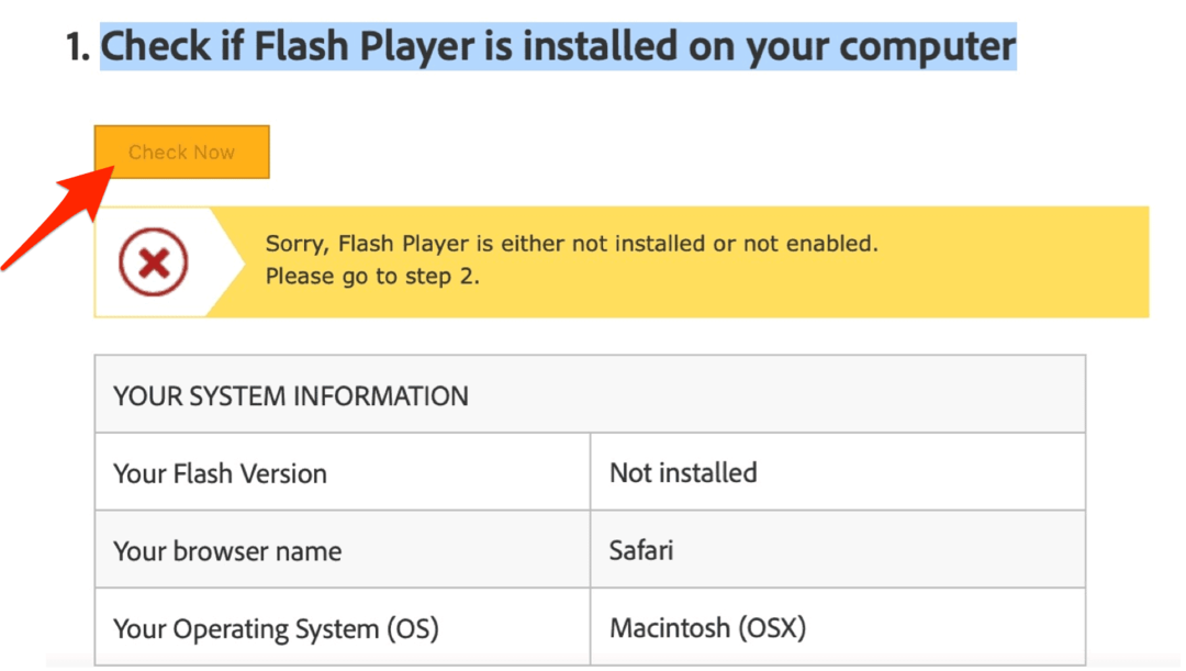 Bekræft fjernelse af Adobe Flash