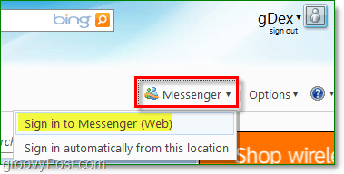hvordan du bruger Windows Messenger fra din internetbrowser på Windows Live