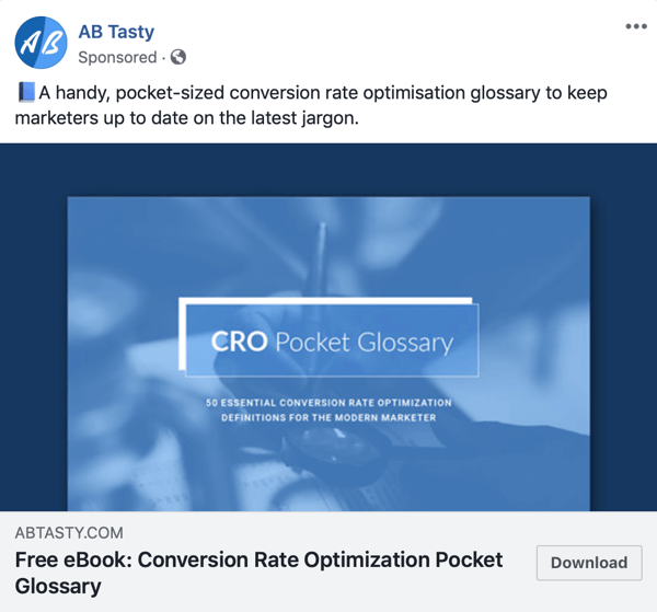 Facebook-annonceteknikker, der leverer resultater, eksempelvis af AB Tasty, der tilbyder gratis indhold