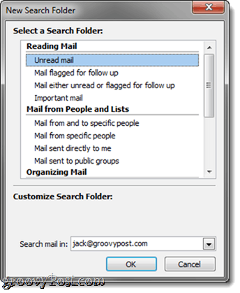 Outlook 2010 søgemapper