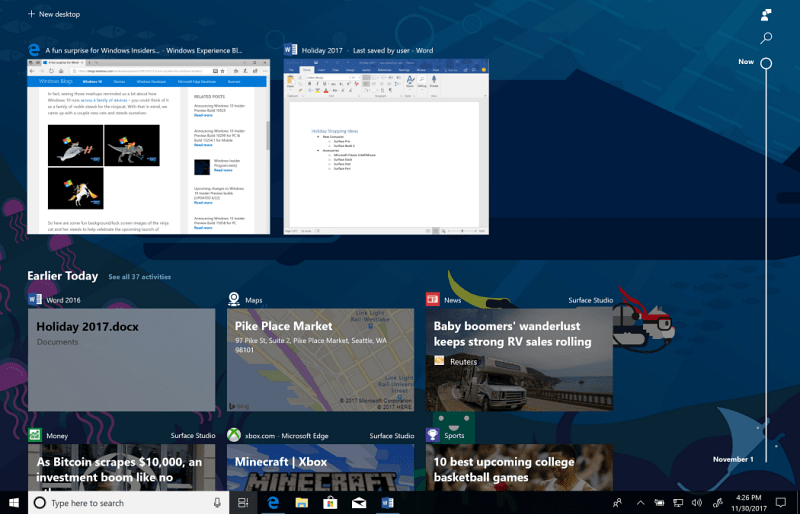 Windows 10-tidslinjehelten