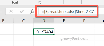 Enkeltcellehenvisning fra en ekstern Excel-regnearkfil
