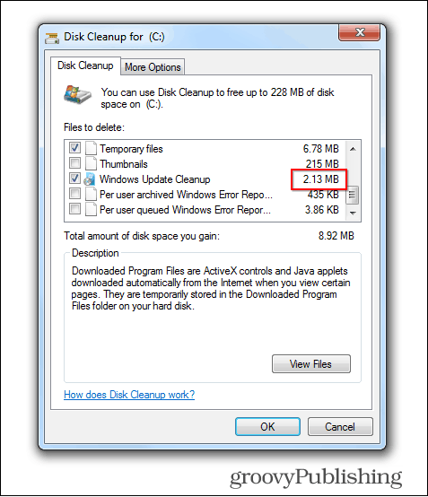 Windows 7-opdatering sletter gamle filer rengøres