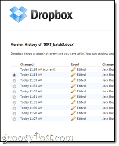 dropbox versionering og sikkerhedskopiering
