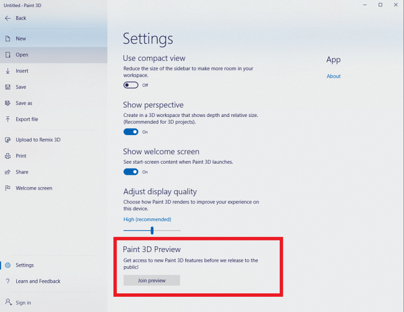 Windows 10 App-forhåndsvisningsprogram