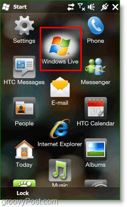 hvor windows live vises på din windows mobile desktop