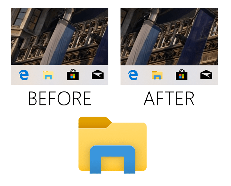 Nyt File Explorer-ikon Windows 10 19H1