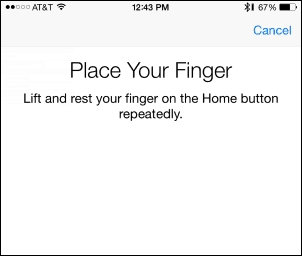 Placer din finger - Føj fingeraftryk til Touch ID