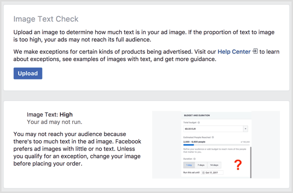 værktøj til kontrol af facebook-billedtekst