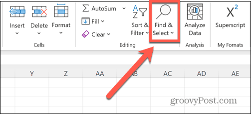 excel find & vælg