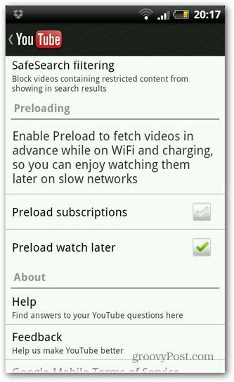 YouTube til Android Froyo og ingefærbrød opdateret