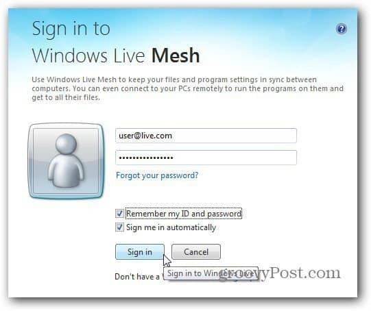 log ind Windows Live